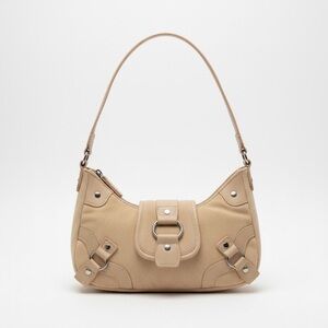 H&M Beige Shoulder Bag with Buckle Accents